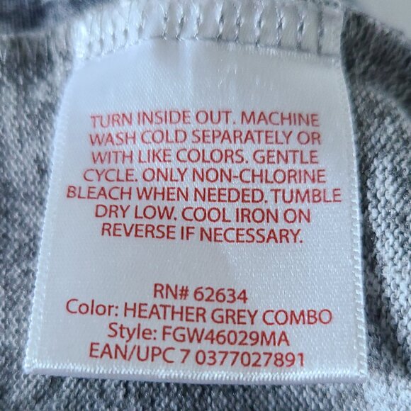 FADDED GLORY HEATHER GREY COMBO CARDIGAN MOCK LAYERED BLOUSE PLUS SZ 3X(22W-24W) - Picture 6 of 7